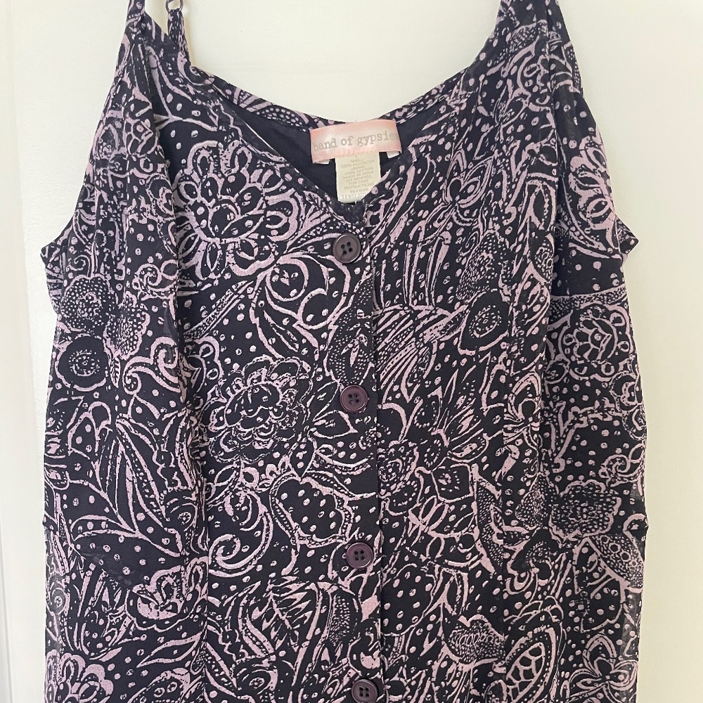 Women's Band of Gypsies Purple with Print Dress - Large